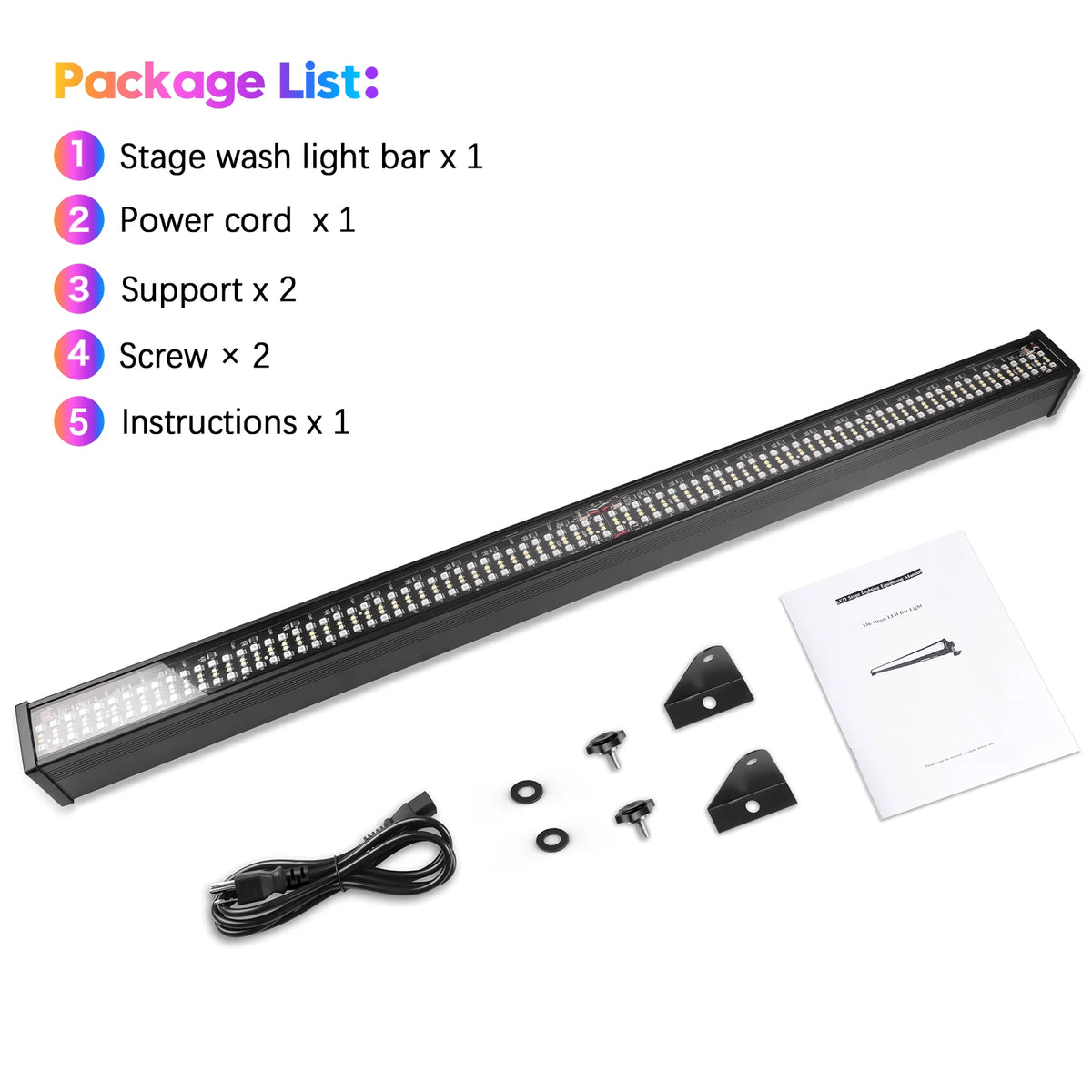 U'King 1/2Pcs 120W Wall Wash Light Bar RGB 336 LEDs Stage Lights 7000lm Wallwasher Lights For Home Nightclub Wedding Party Show
