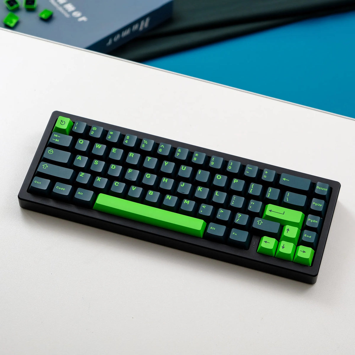 Ink Green PBT Double Shot Keycaps 132 Keys Cherry Profile Keyboard Keycaps for Cherry MX Switches Mechanical Gaming Keyboard