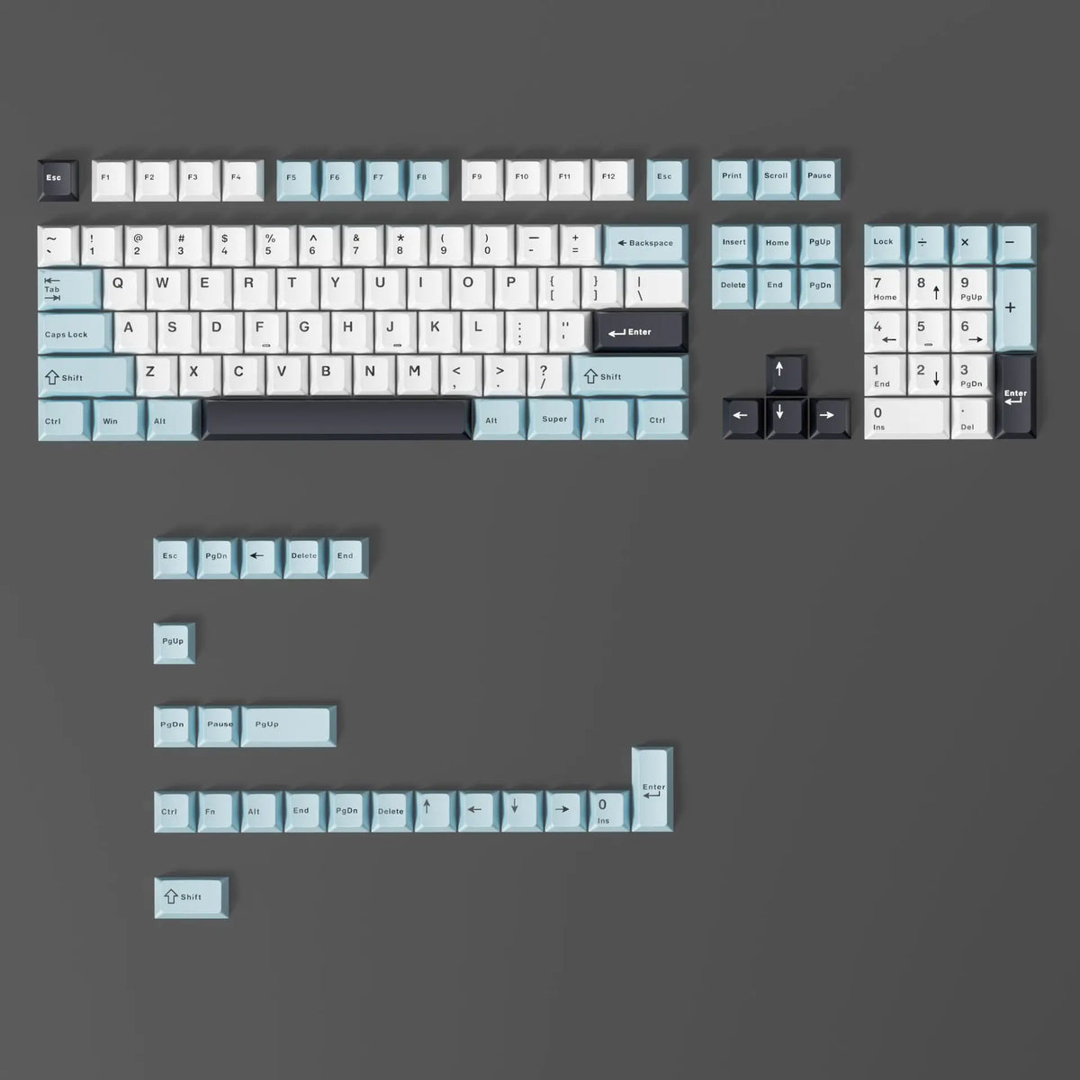 Ink Green PBT Double Shot Keycaps 132 Keys Cherry Profile Keyboard Keycaps for Cherry MX Switches Mechanical Gaming Keyboard