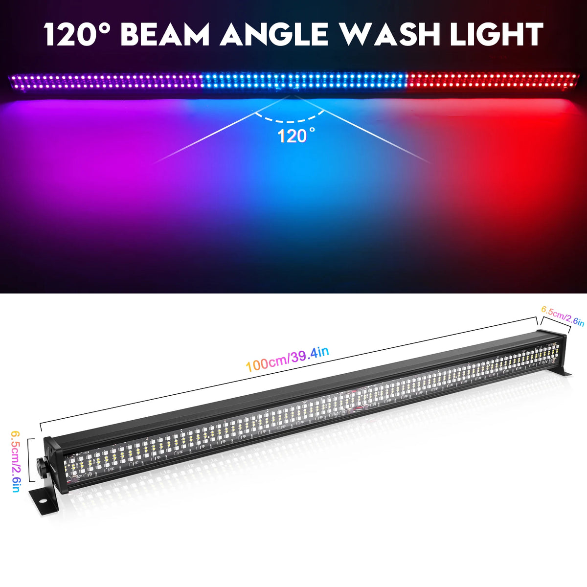 U'King 1/2Pcs 120W Wall Wash Light Bar RGB 336 LEDs Stage Lights 7000lm Wallwasher Lights For Home Nightclub Wedding Party Show