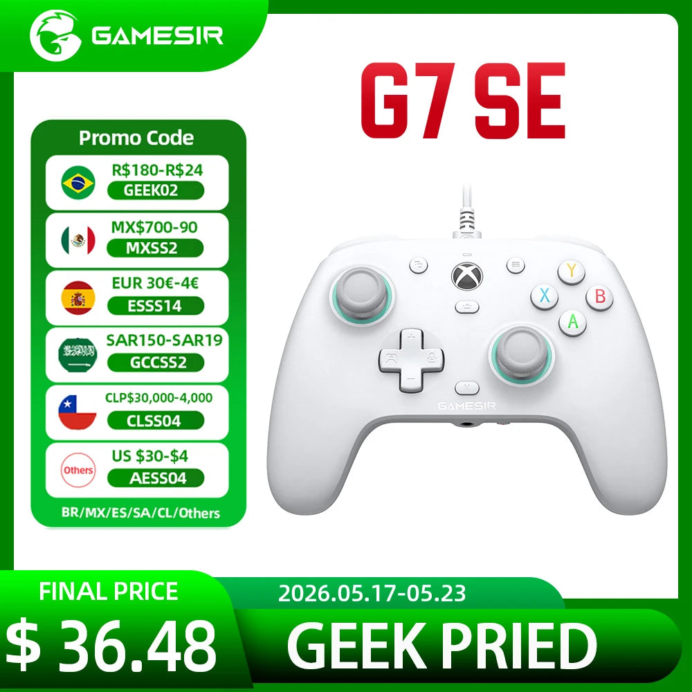 100% Original GameSir  G7 SE  Xbox Gaming Controller Wired Gamepad for Xbox Series X S, XSS XSX Xbox One, ALPS Joystick PC