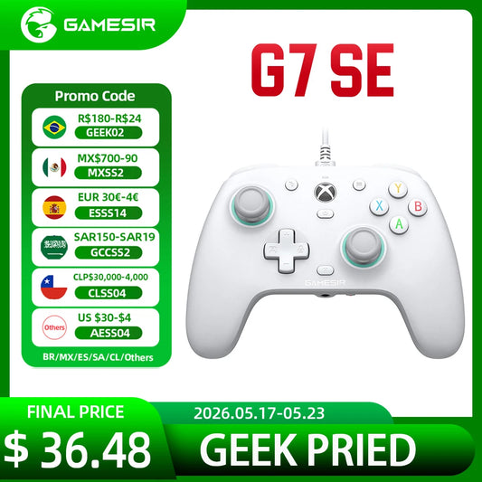 100% Original GameSir  G7 SE  Xbox Gaming Controller Wired Gamepad for Xbox Series X S, XSS XSX Xbox One, ALPS Joystick PC