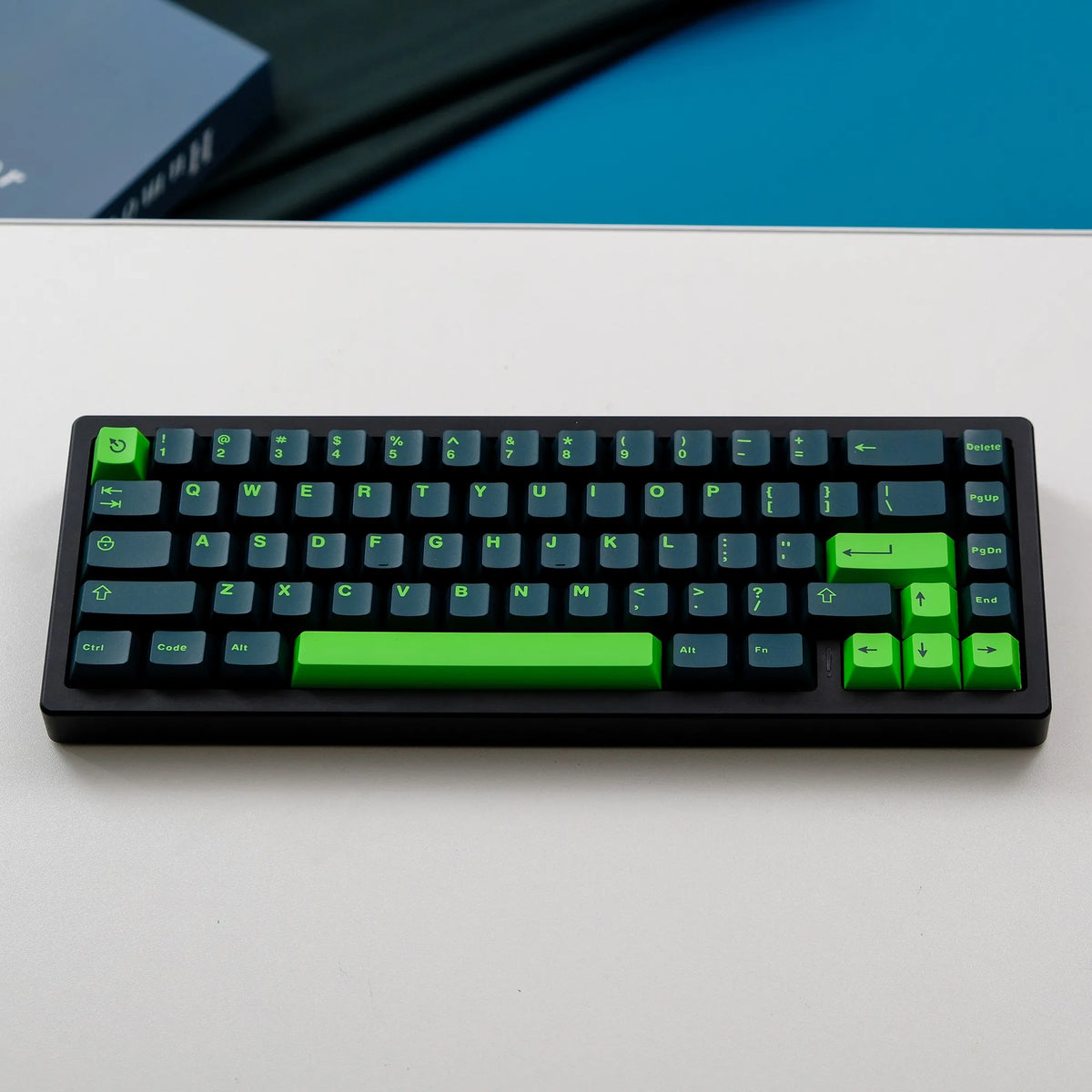 Ink Green PBT Double Shot Keycaps 132 Keys Cherry Profile Keyboard Keycaps for Cherry MX Switches Mechanical Gaming Keyboard