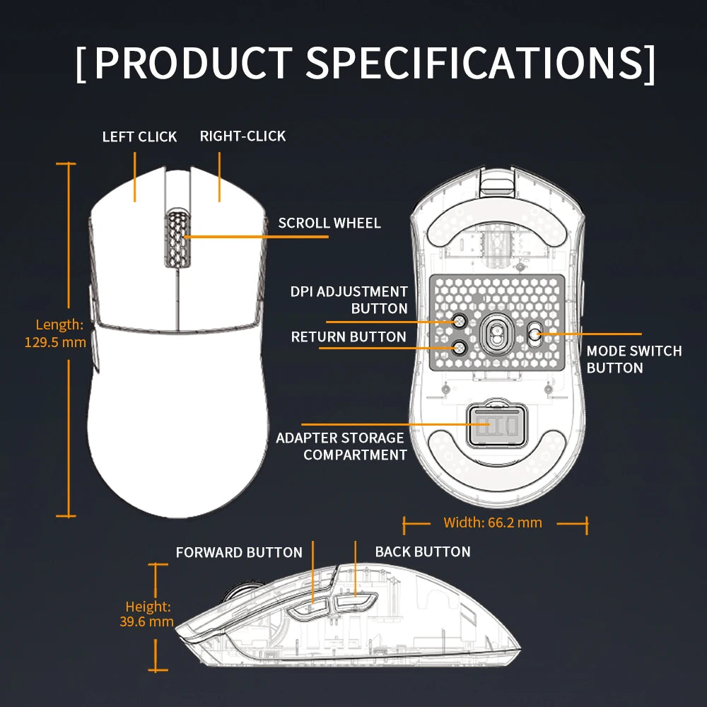 Darmoshark M3 Ultra Wireless Gaming Mouse PAW3950 30K Dual 8K Lightweight 2.4GHz BT/Wired Tri-Mode Game Esports Office Mouse