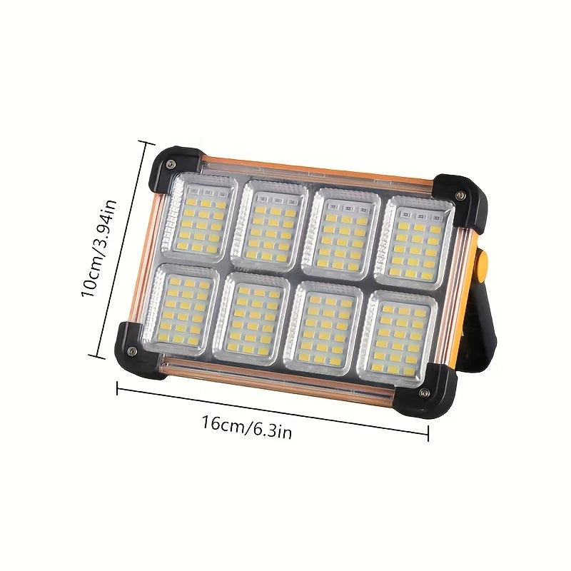 2 Pack/1Pack Rechargeable LED Solar Work Light，Portable Floodlight with 3600mAh Battery, Ideal for Camping, Emergency Power