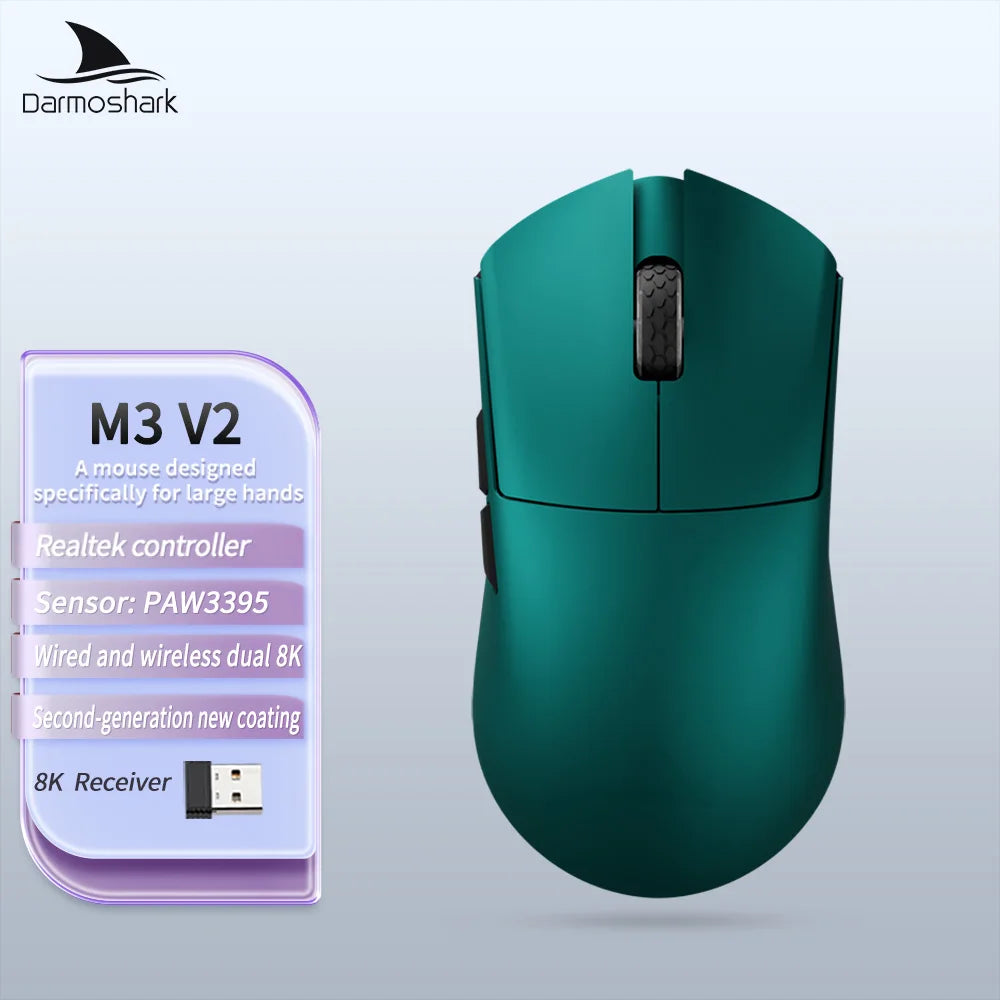 Darmoshark M3 Ultra Wireless Gaming Mouse PAW3950 30K Dual 8K Lightweight 2.4GHz BT/Wired Tri-Mode Game Esports Office Mouse