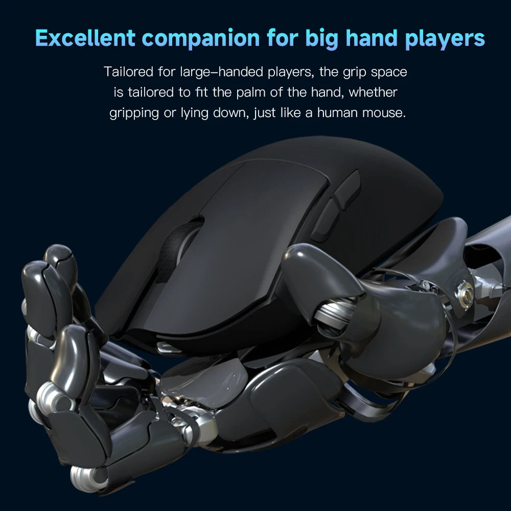 Darmoshark M3 Gaming Mouse Dual Mode 8K Wireless Tri-Mode PAW3395 Big Hand Macro Game Mouse 26000 DPI Lightweight Mice