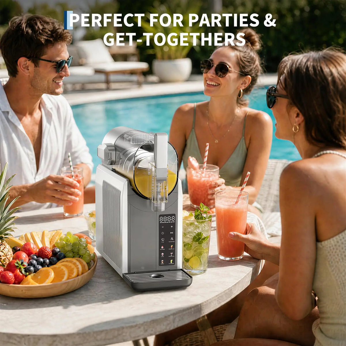 No Ice Needed Slushie Machine, 68Oz Frozen Drink Maker With 6 Preset Programs, LED Display, Auto-Clean For Margaritas