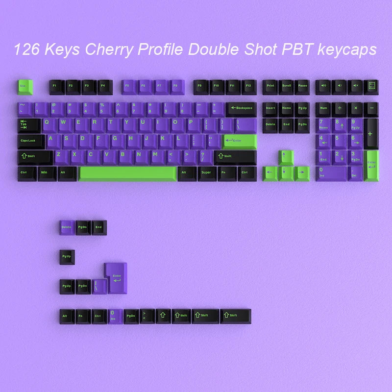 Ink Green PBT Double Shot Keycaps 132 Keys Cherry Profile Keyboard Keycaps for Cherry MX Switches Mechanical Gaming Keyboard