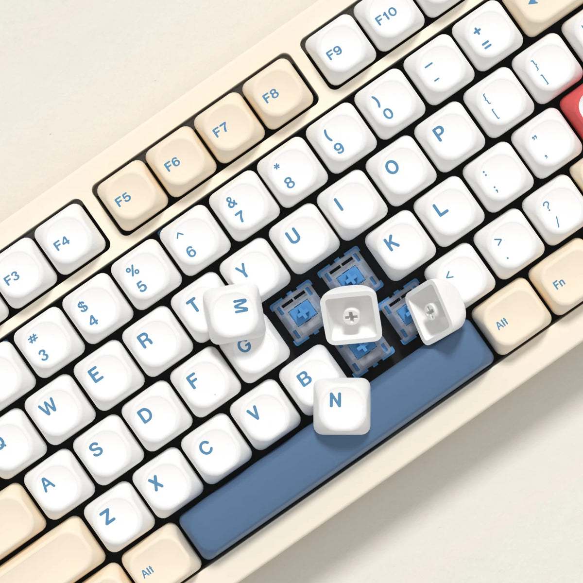 KBDiy GMK Soymilk Keycaps Retro KOA Profile PBT Keycap For Aula F75 F99 F87 Pro Mad 60he 68he Key Cap Gaming Mechanical Keyboard