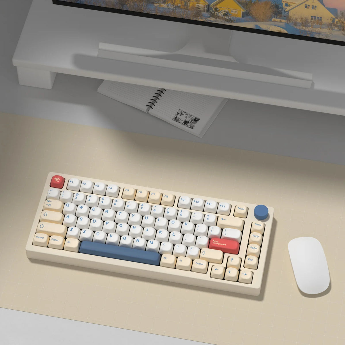 KBDiy GMK Soymilk Keycaps Retro KOA Profile PBT Keycap For Aula F75 F99 F87 Pro Mad 60he 68he Key Cap Gaming Mechanical Keyboard